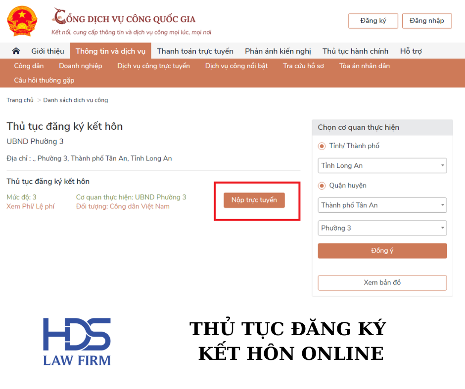 Thủ tục đăng ký kết hôn online