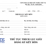 Thủ tục trích lục giấy đăng ký kết hôn