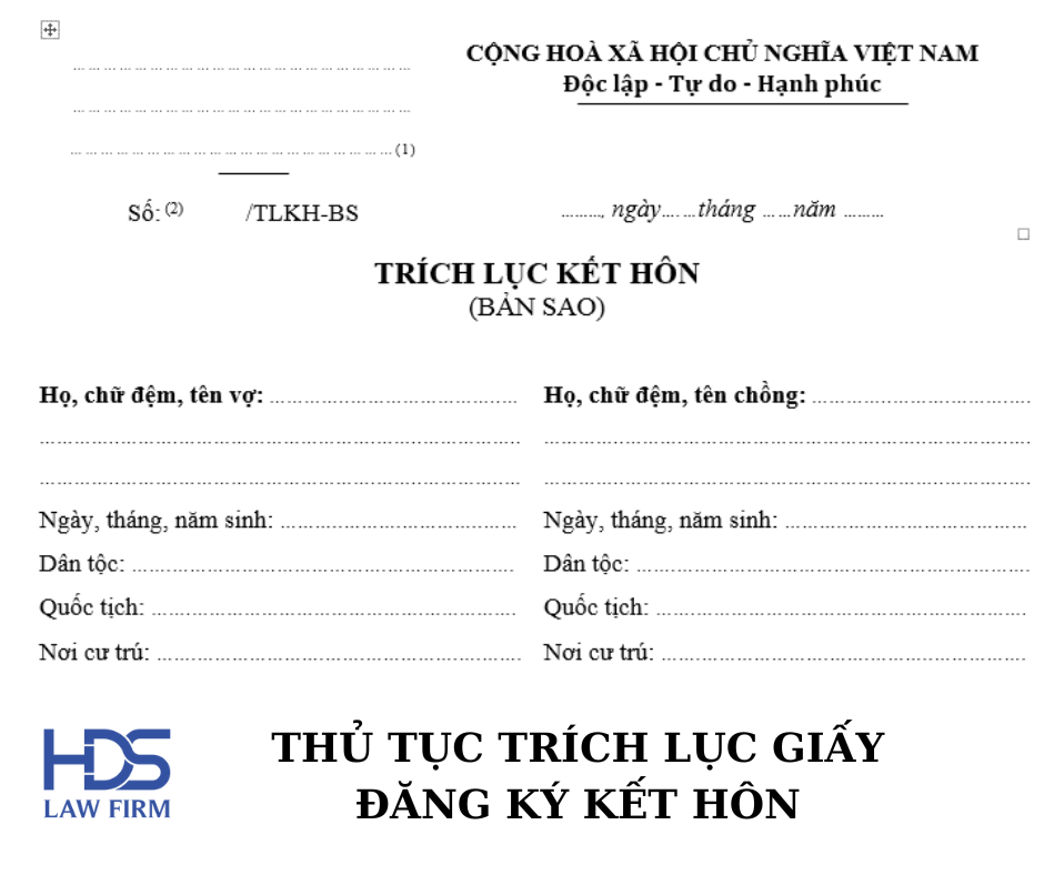 Thủ tục trích lục giấy đăng ký kết hôn