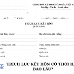 Trích lục kết hôn có thời hạn bao lâu?