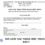 Xin giấy xác nhận độc thân ở đâu?